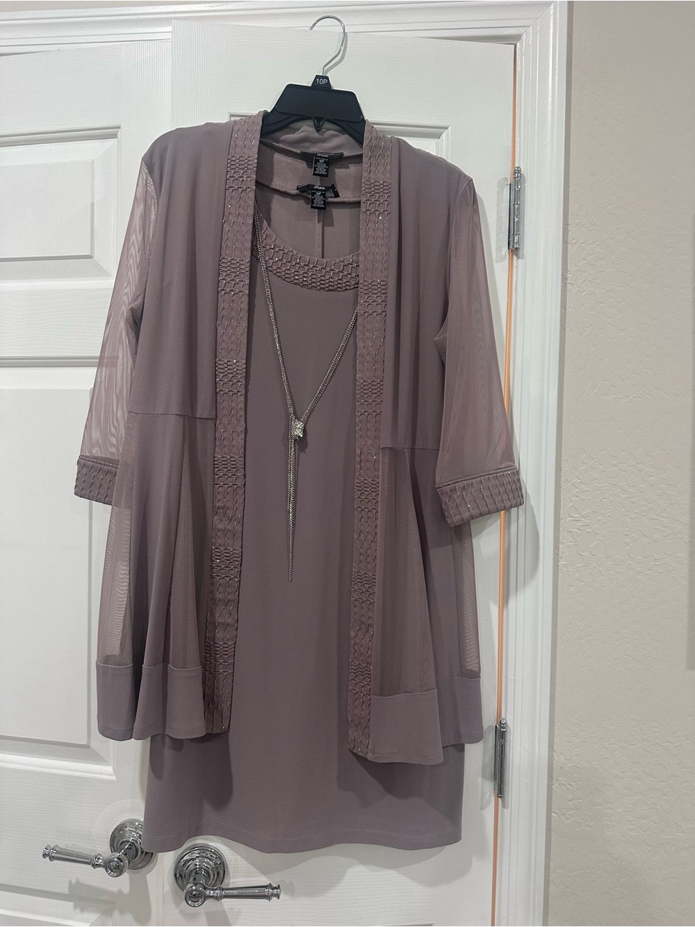 R&M Richards 10 Petite Taupe Evening Jacket